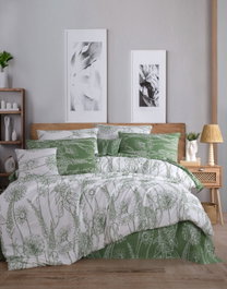 L'essentiel linge de maison Lara - Blanco y Verde